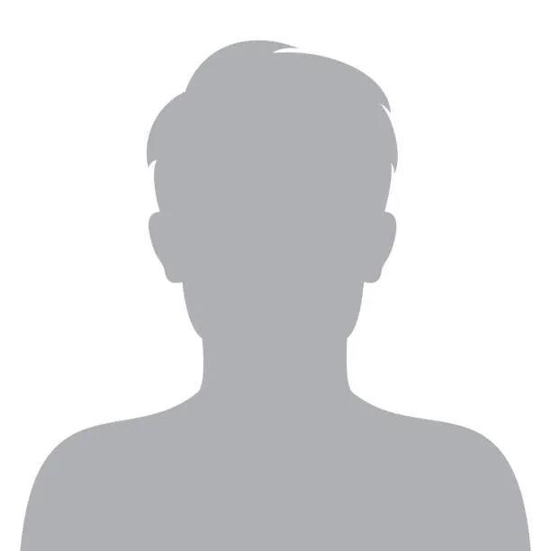Silhouette of a person with short hair.